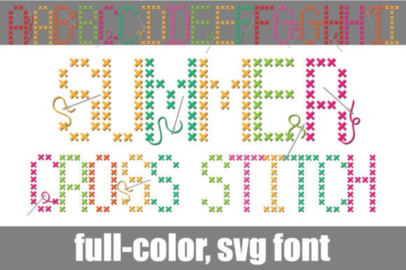 Summer Cross Stitch: A Playful Font for Creative Projects